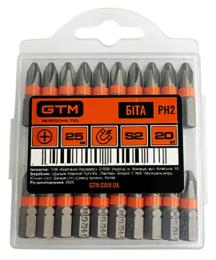 Набір біт GTM PH2 25мм 20шт (SB-H2-25K)