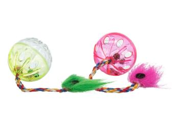 Іграшка Trixie для котів Мяч з брязкальцем та хвостом пластик 4 см набір 2 шт (4165)