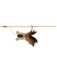 Іграшка Trixie для котів Паличка з метеликом та пірям котяча мята тканина/дерево 45 см (45733)