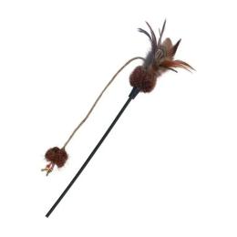 Іграшка Trixie для котів Паличка з пірям та мячиком плюш/пластик 54 см (45741)