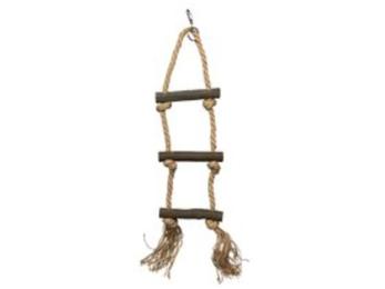 Іграшка Trixie Natural Living для птахів Драбинка мотузкова на 3 сходинки дерево 40 см (5186)
