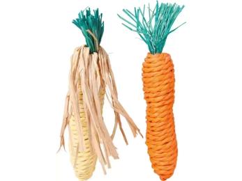 Іграшка Trixie для гризунів Кукурудза та морквина натуральні матеріали 15 см набір 2 шт (6192)