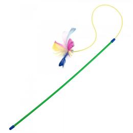 Іграшка Природа Паличка для кота з пірям на резинці 50 см (PR240443)