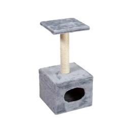Дряпка Природа Д1 для котів з будкою сіра 32x32x65 см (PR740306)