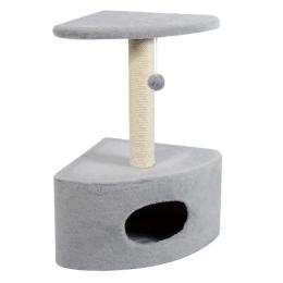 Дряпка Природа Д11у для котів кутова з будкою сіра 39x39x65 см (PR740314)