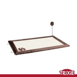 Дряпка-килимок Trixie для котів з мячиком на пружині сизаль/плюш коричнева 70х45 см (4323)