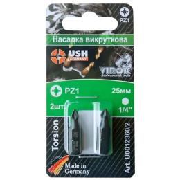 Набір біт USH POZIDRIV PZ1 x 25 мм (U0012360/2) 2 шт