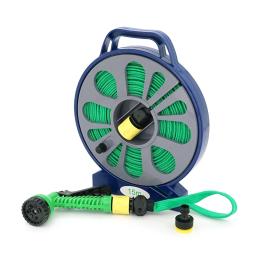 Шланг поливальний на котушці Voltronic YT42173 15м + розпилювач, насадка на кран, Green, Box