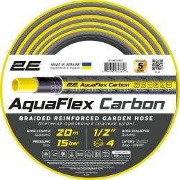 Шланг садовий 2Е AquaFlex Carbon 1/2 20м 4 шари 20бар -10+60C (2E-GHE12GE20)