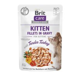 Корм вологий Brit Care Fillets in Gravy Tender Turkey Kitten д/кошенят філе в соусі з індичкою 85 г