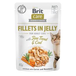 Корм вологий Brit Care Fillets in Jelly Fine Trout and Cod д/котів філе в желе з тріскою та фореллю 85 г (100536/0587)