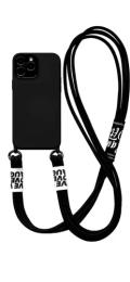 Чохол-накладка Infinity Crossbody Lanyard Necklace Silicone Cover для iPhone 15 Pro Black + шнурок