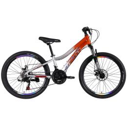 Велосипед SPACE AL 24 LYRA DD FR рама-11 2026 Orange Silver (OPS-SP-24-080)