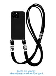 Чохол-накладка Infinity Crossbody Lanyard Necklace Silicone Cover для iPhone 15 Black + шнурок