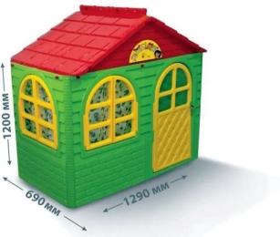 Дитячий ігровий будиночок Doloni 02550/13 Red Green зі шторками, пластиковий