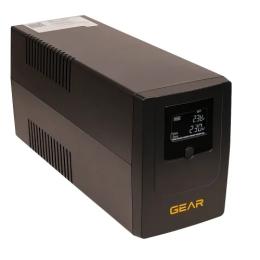 Джерело безперебійного живлення Gear 1000VA LCD plastic RJ45+USB (GU-1000PLCD)