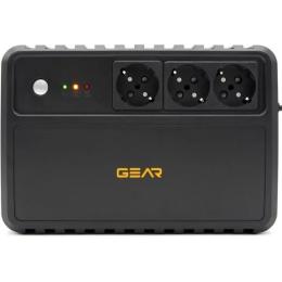 Джерело безперебійного живлення Gear UPS 1000VA, 600W, AVR, 3Schuko, plastic case (GU-1000P3)