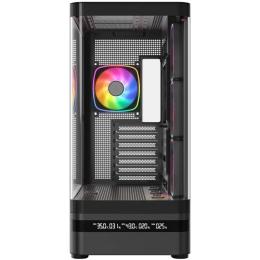 Корпус для ПК ModeCom VOLCANO AQ200 ARGB MIDI FRONT LCD Black без БЖ