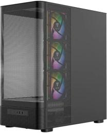 Корпус для ПК ModeCom VOLCANO AQ400 ARGB MIDI SIDE LCD Black без БЖ