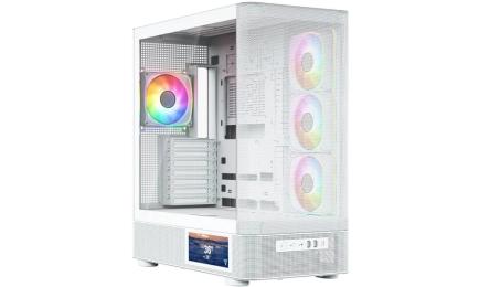 Корпус для ПК ModeCom VOLCANO AQ400 ARGB MIDI SIDE LCD White без БЖ