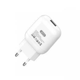 Мережевий зарядний пристрій для телефона XO L37 White (2.1 A/1USB + microUSB )