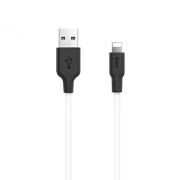 Дата-кабель Hoco X21 Plus Silicone USB (тато)  -  Lightning (тато) 1m Black White