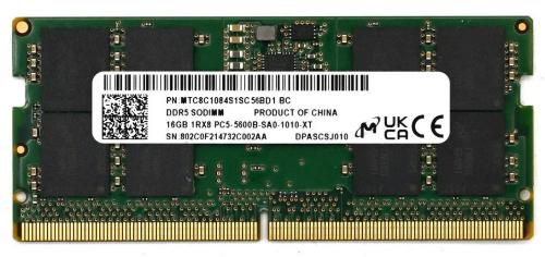 Оперативна память Micron 16GB SO-DIMM DDR5 5600 MHz CL46 (MTC8C1084S1SC56BD1)