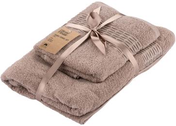 Рушник Ardesto Lotus 50х90см, 70х140см, 2шт, 100% бавовна Beige (ART2357NS)