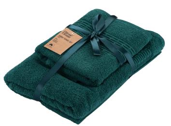 Рушник Ardesto Lotus 50х90см, 70х140см, 2шт, 100% бавовна Dark Green (ART2357EM)