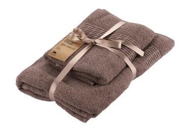 Рушник Ardesto Lotus 50х90см, 70х140см, 2шт, 100% бавовна Light Brown (ART2357CA)