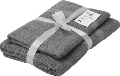 Рушник Ardesto Splendid 50х90см, 70х140см, 2шт, 100% бавовна Gray (ART2359GR)