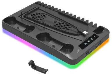 Зарядна станція для геймпада Infinity DualSense Sony PlayStation 5 Slim/PS 5 Slim Pro with Game Disc Storage Black