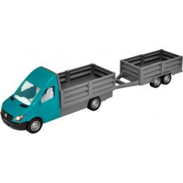 Іграшкова техніка Tigres 39668 Cyan Mercedes-Benz Sprinter бортовий з причіпом