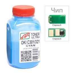 Принтерний тонер AHK OKI C301/321 50г + chip Cyan (1505326)