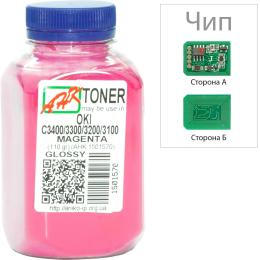 Принтерний тонер AHK OKI C3400/3300, 110г + chip Magenta (1502691)