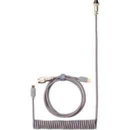 Дата-кабель Keychron Coiled Aviator Straight USB Type-A/USB Type-C (тато) - USB Type-C (тато), 1.36m Gray (CABG_KEYCHRON)