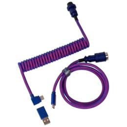 Дата-кабель Keychron Premium Coiled Aviator Angled USB Type-A/USB Type-C (тато) - USB Type-C (тато), 1.08m Purple (CAB3_KEYCHRON)