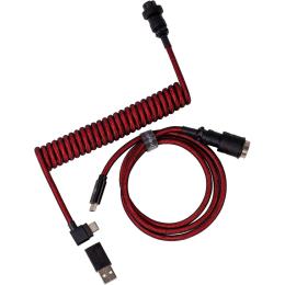 Дата-кабель Keychron Premium Coiled Aviator Angled USB Type-A/USB Type-C (тато) - USB Type-C (тато), 1.08m Red (CAB4_KEYCHRON)