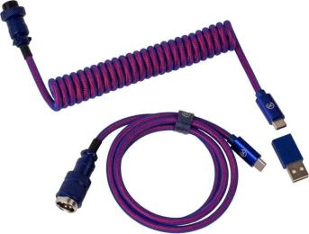 Дата-кабель Keychron Premium Coiled Aviator Straight USB Type-A/USB Type-C (тато) - USB Type-C (тато), 1.08m Purple (CAB1_KEYCHRON)