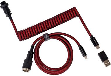 Дата-кабель Keychron Premium Coiled Aviator Straight USB Type-A/USB Type-C (тато)  -  USB Type-C (тато), 1.08m Red (CAB2_KEYCHRON)
