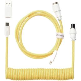 Дата-кабель Keychron Coiled Aviator Straight USB Type-A/USB Type-C (тато) - USB Type-C (тато), 1.36m Yellow (CAB16_KEYCHRON)