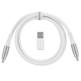 Дата-кабель Keychron Double-Sleeved Geek USB Type-A/USB Type-C (тато) - USB Type-C (тато), 1m White (CAB20_KEYCHRON)