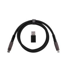Дата-кабель Keychron Double-Sleeved Geek USB Type-A/USB Type-C (тато) - USB Type-C (тато), 1m Black (CAB21_KEYCHRON)