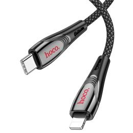 Дата-кабель Hoco U133 Monte USB Type-C (тато) - Lightning (тато), 1.2m Black