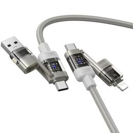 Дата-кабель Hoco U151 Goldsmith USB Type-A/Type-C (тато)  -  USB Type-C/Lightning (тато), 1.2m Gray