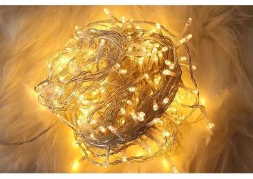 Гірлянда Voltronic DPN-2025/GS100WH White Hot 100LED, 10 метрів, біла ізоляція (вулична)