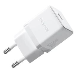 Мережевий зарядний пристрій для телефона Baseus Palm Fast Charger 1C 20W EU P10111602213-01 Moon White (with Baseus Cable USB-C to USB-C 1m Moon White