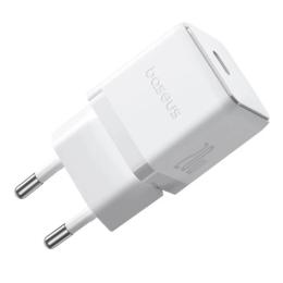 Мережевий зарядний пристрій для телефона Baseus Palm Fast Charger 1C 20W EU E0116400 Moon White set USB-C to iP 20W 1m
