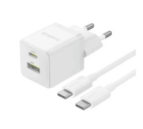 Мережевий зарядний пристрій для телефона Baseus Palm Fast Charger 30W (1USB-A/1C) Moon White + кабель Type-C to Type-C (P1011160A)