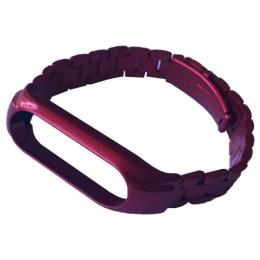 Ремінець для фітнес-браслету Infinity 3-Bead Metal Band для Xiaomi Mi Band 3/4/5/6 Red
